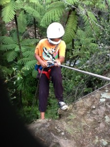 Soul Whaanga going over blindfolded